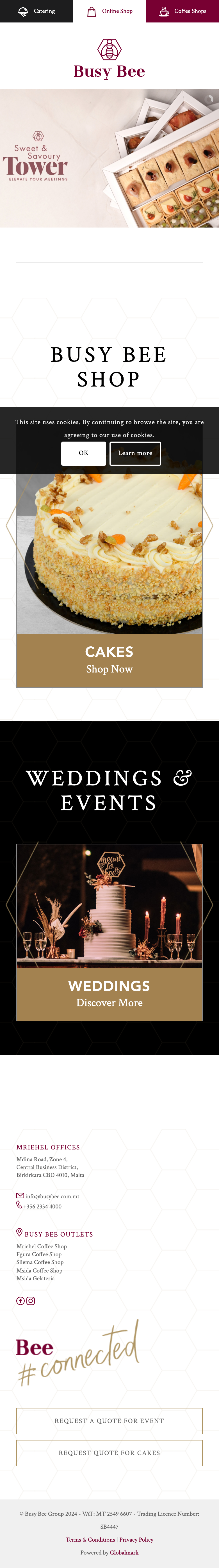 Aperçu du site sur mobile