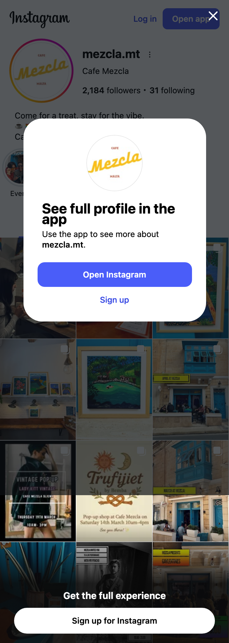 Aperçu du site sur mobile