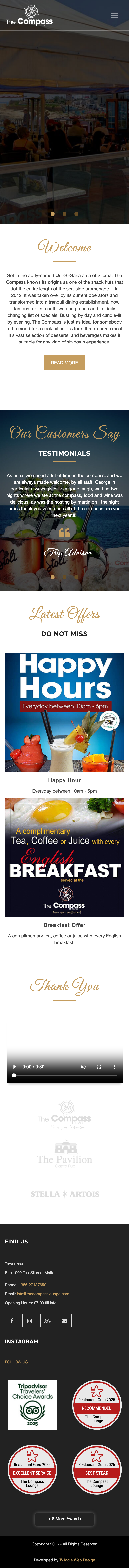 Aperçu du site sur mobile