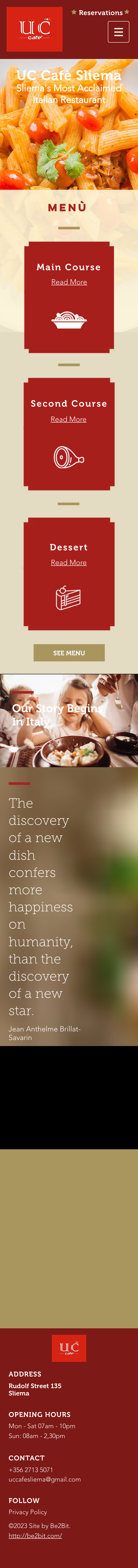 Aperçu du site sur mobile